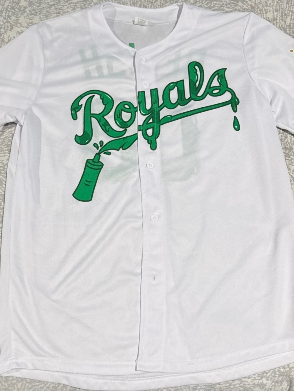 KC Royals MLB Hot Dog Derby Relish Baseball Jersey SGA